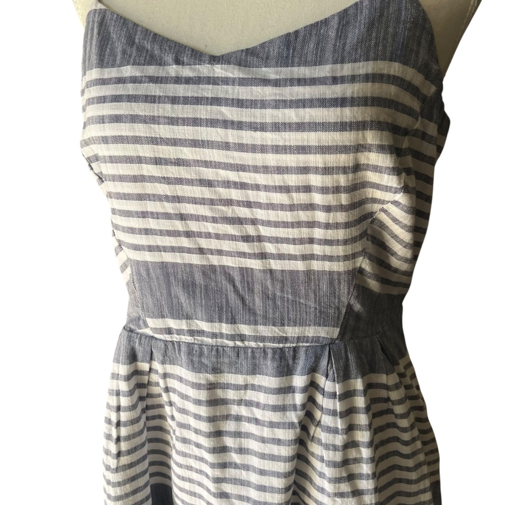 Old Navy Blue and White Striped Sundress Sleeveless Casual Summer Dress M‎ - Picture 3 of 12